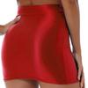 Womens High Waist Pencil Skirt Glossy Solid Color Design Elastic Waistband Casual Miniskirt