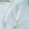 2PCS Stainless Steel Roaster Fork Reusable Barbecue Skewers Creative Fish Bone Skewers  BBQ Net