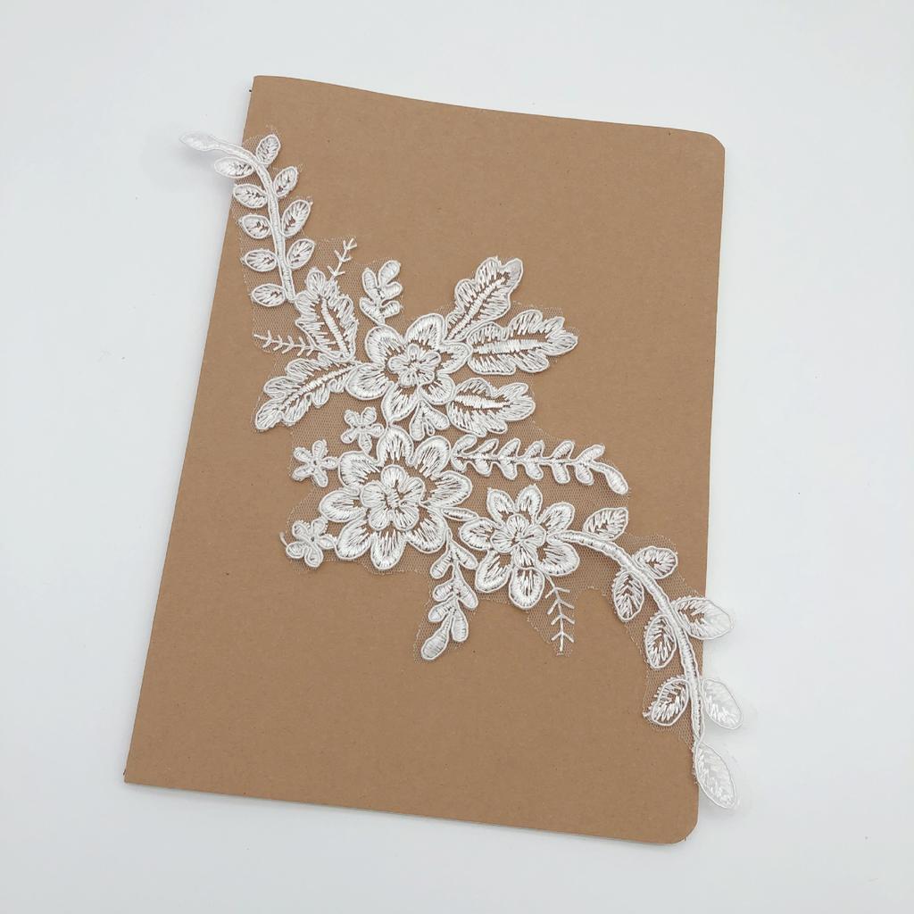 Star Wedding Dress Performance Dress Book White Car Bone Lace Flower Pair Flower Clothing Accessories Sticker Flower Decoration