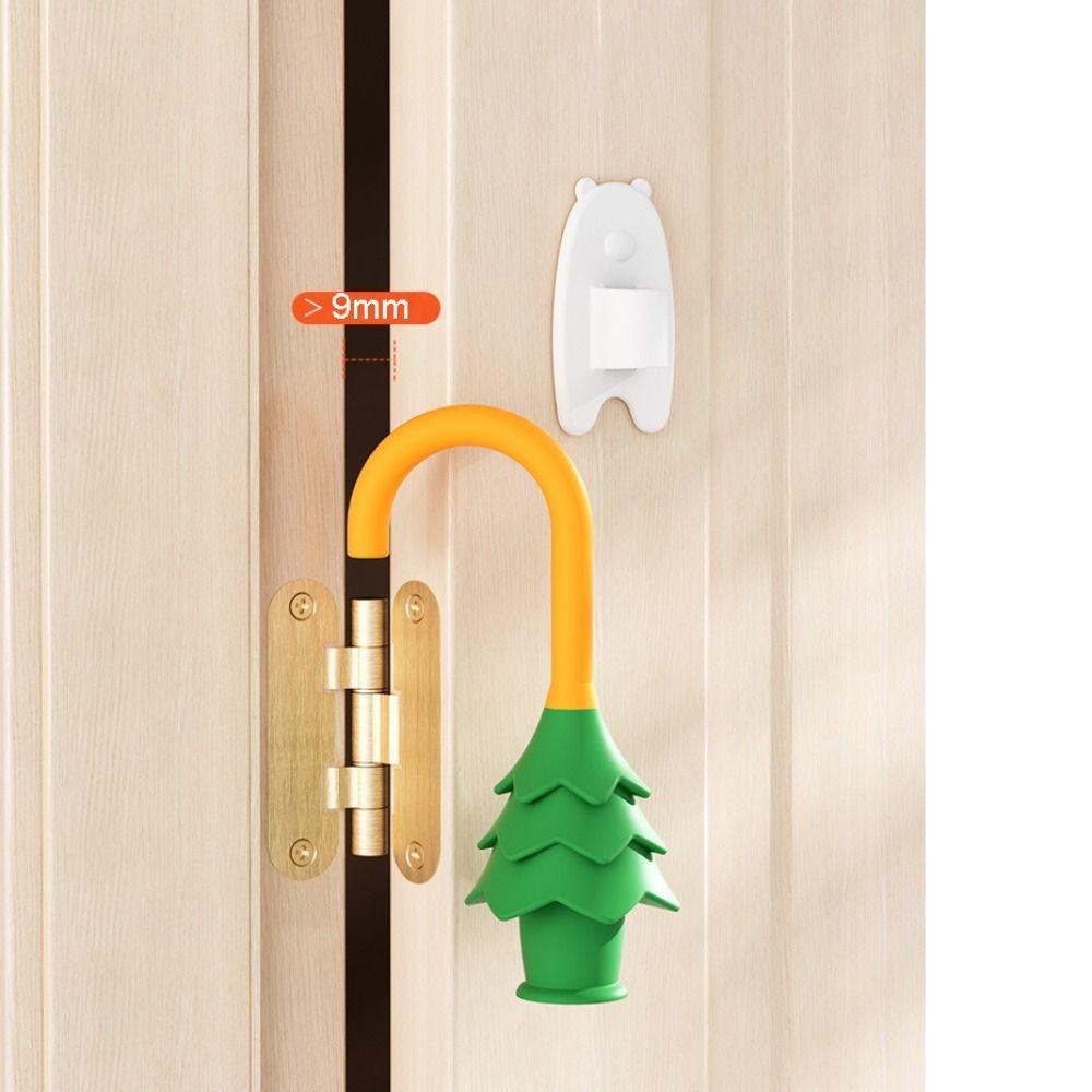 Niedlicher Weihnachtsbaumform Türstopper Sicherheitssilikon Kinder Fingerschutz Tragbar Anti-Quetsch Hand Türschloss