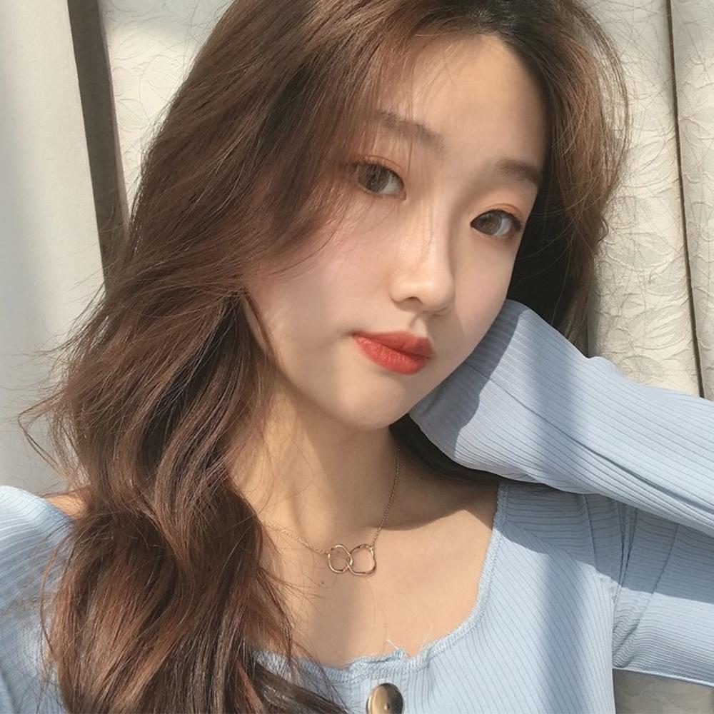 Personality Irregular Simple Double Ring Temperament Neck Chain Choker Necklace Clavicle Chain