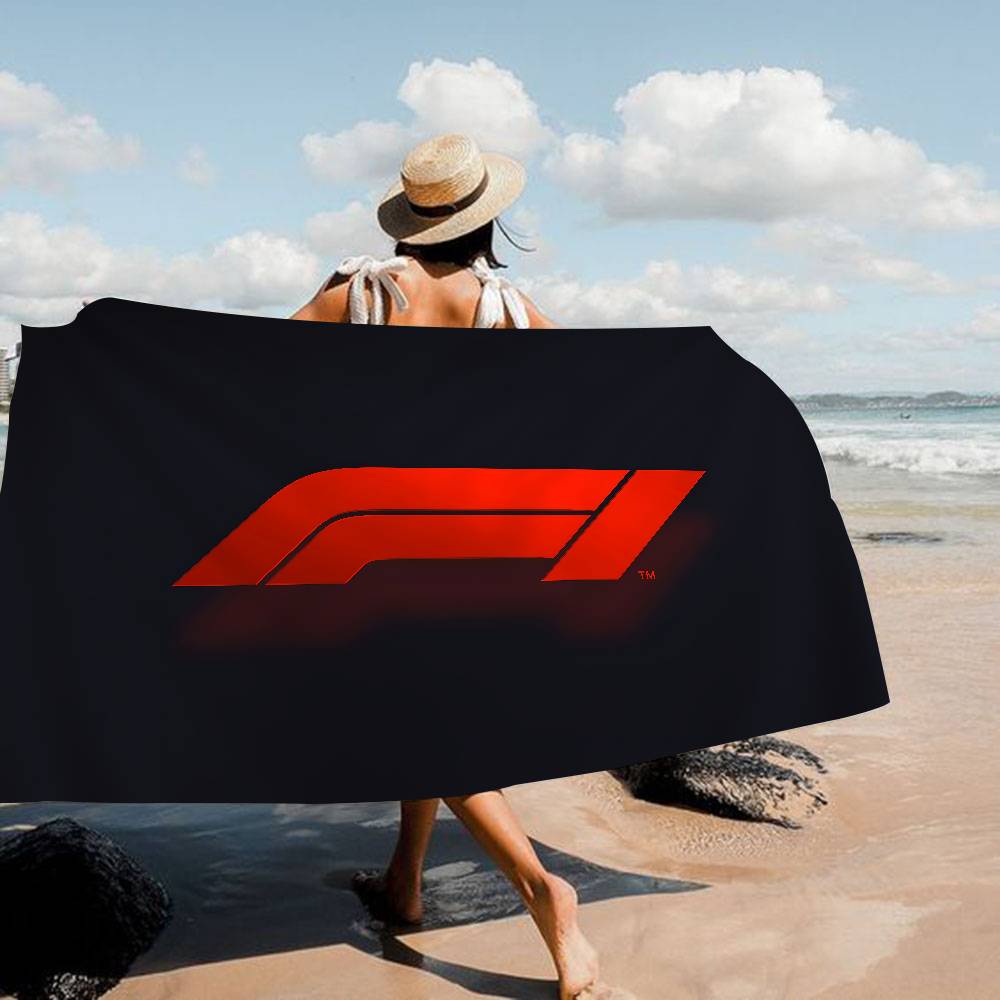 

F-F1 Logo Microfiber Printed Beach Towel Mountain Climbing Yoga Beach Swimming Running Absorbent Soft Towel W95*H153(CM)