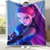 Kpop D-Demon H-Hunters Girl Group Cartoon Soft Flannel Blanket,Cozy Throw Blanket for Bed,Sofa,Living Room,Picnic,,Home Decor