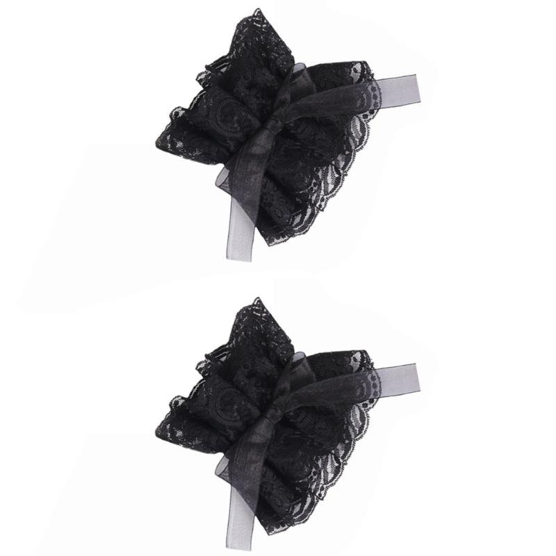 Victorian Ruffle Tiered Lace Jabot Neck Collar and Cuffs Set Renaissances Colonial Costume False Collar for Halloween