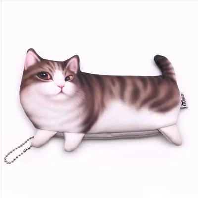 Kreative 3D Simulieren Katze Stiftetasche Große Kapazität Reizende Cartoon Federmäppchen Aufbewahrungstaschen Schülerin Stoffkunst Schulschreibwaren