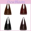Borsa a Secchiello a Cascata in PU con Borchie Metalliche per Moda Street Style