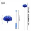 Retractable Extendable Spider Web Duster Medium Stiff Bristles Household Cleaning Tool for Corner Window Ceiling Cobweb