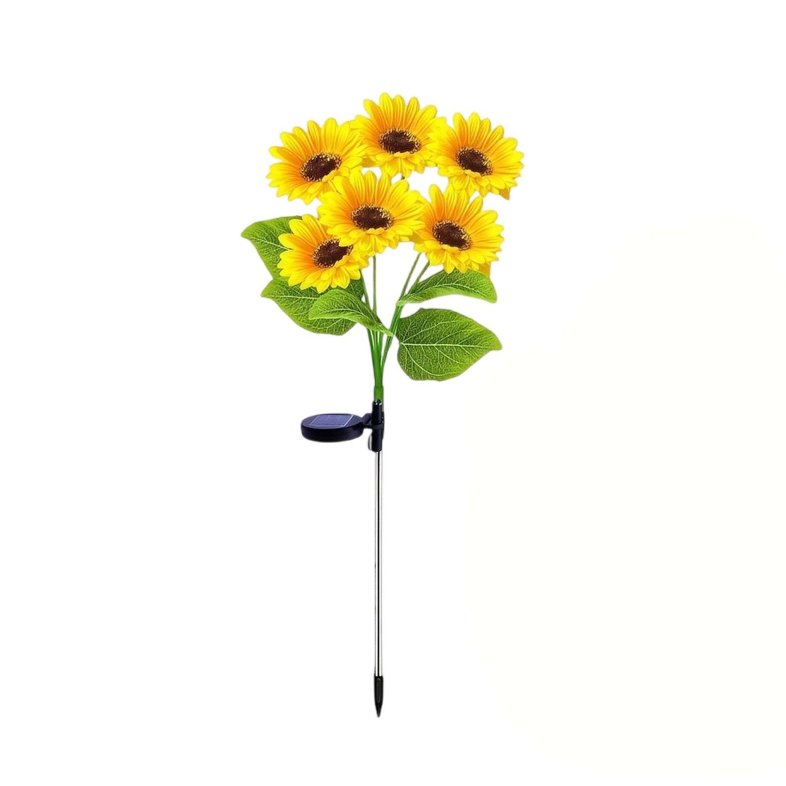 6 Sunflower Solar Garden Lights -  Solar Flower String Lights One Size