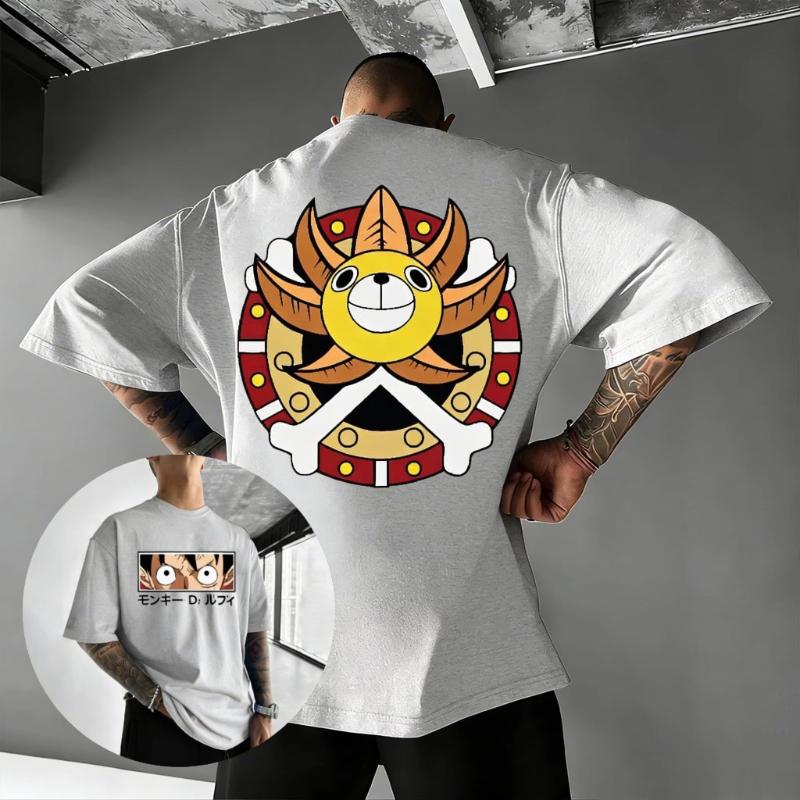 T-shirt Grafica Casual Oversize One Piece Luffy Anime Maglietta Uomo Donna Estate 2026 Manica Corta Top Streetwear Cosplay Abbigliamento Y2k