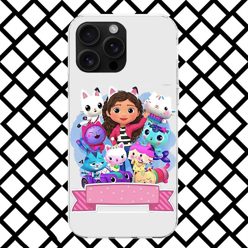 Cartoon Gabby's Puppenhaus Handyhülle für iPhone 17 Air 16 16E 15 14 Plus 13 Mini 12 11 Pro Max 7 8 + SE 2020 Weiche Hülle Fundas 17