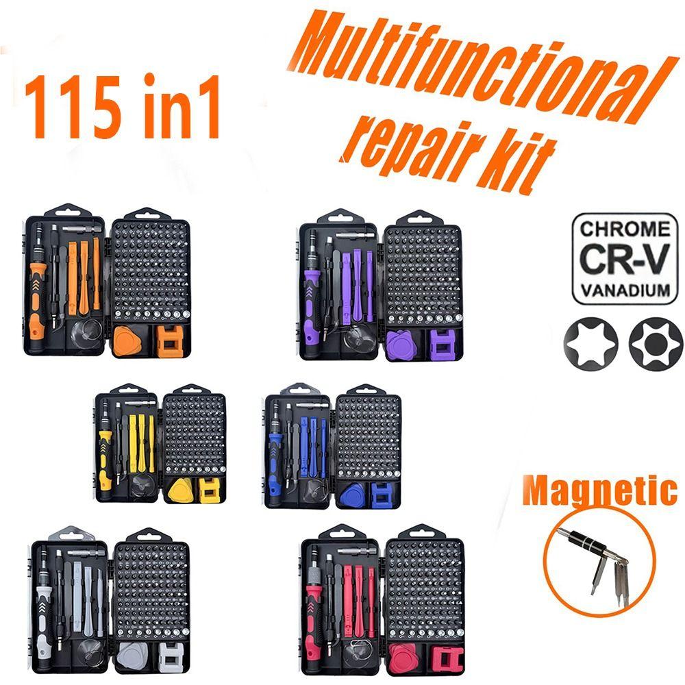 Magnetic Bits 115 In1 Screwdriver Set Corrosion Resistant Magnetic Screwdriver Set  Camera Repair