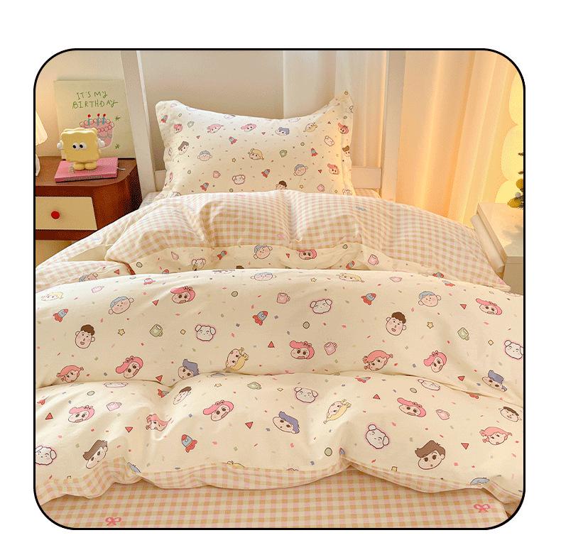 2026 New Cotton Printed Dormitory Bedding: Three- or Four-Piece Set for Single Bunk Beds