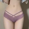 Cross Bandage Lingerie Women Sexy Low Rise Panties Sexy Briefs Cotton Crotch Striped Underpants Female Seamless Lace Underpants