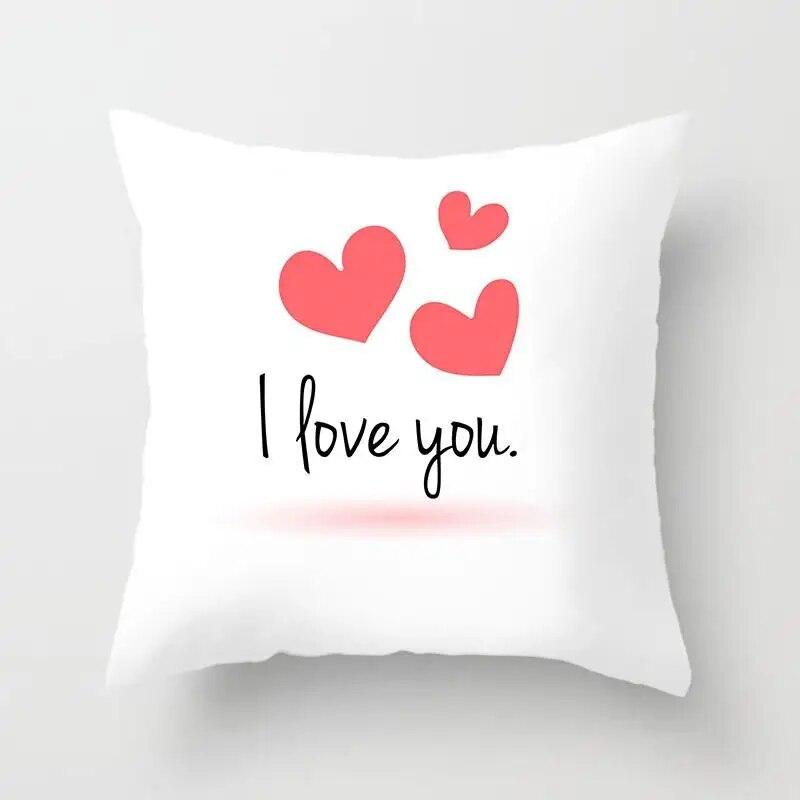 Seat Living Room Sofa Pillowcase Valentine's Day Love Cushion Cover Red Pink Heart  Home Decor