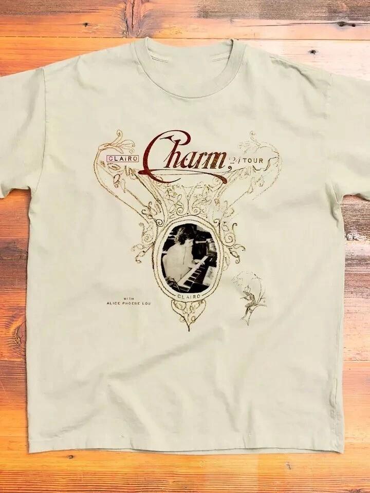 NEW Clairo Charm Tour 2024 Short Sleeve Sand All Size Shirt Unisex T-Shirt