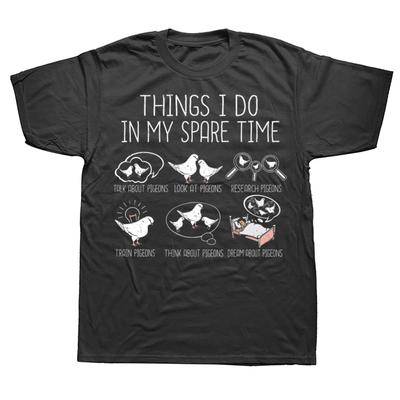 Funny Pigeon Racing Classic Graphic T-shirts Men Women's Fashion Casual Tshirt 100% Cotton Loose Oversized T Shirt