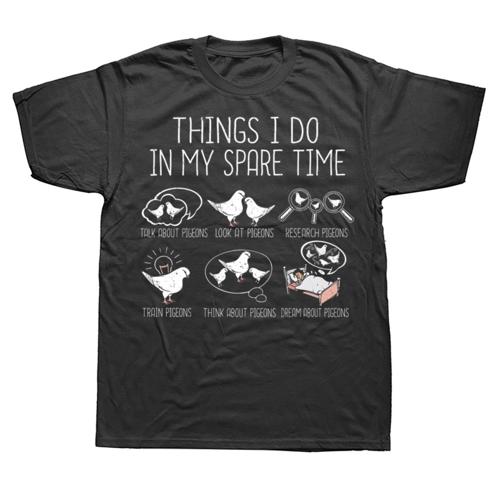 Funny Pigeon Racing Classic Graphic T-shirts Men Women's Fashion Casual Tshirt 100% Cotton Loose Oversized T Shirt