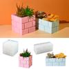 DIY Silicone Mold Square Brick Flower Pot Succulent Planter Pen Holder Storage Box Concrete Plaster Casting Craft Mould