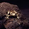 Mini Grenouille en Laiton Massif Ornement de Bureau Porte-clés Décoratif Figurine Animal Crapaud Porte-bonheur Décoration de Maison