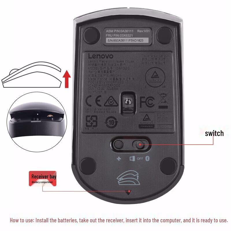 Lenovo ThinkPad Wireless BlueTrack Red Dot Mouse