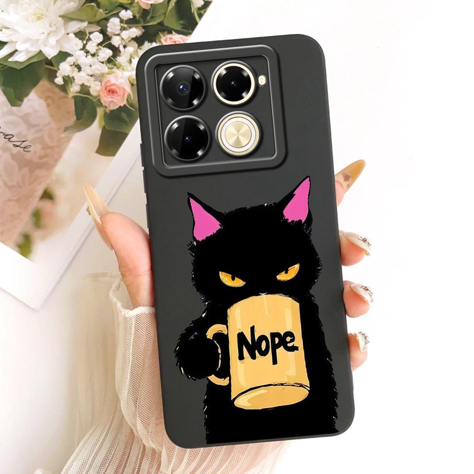 For Infinix Note 40 Pro 4G 5G / Note 40 Pro+ / Note40 X6853 Cute Cat Flower Cartoon Phone Case Soft Silicone Cover Bumpers