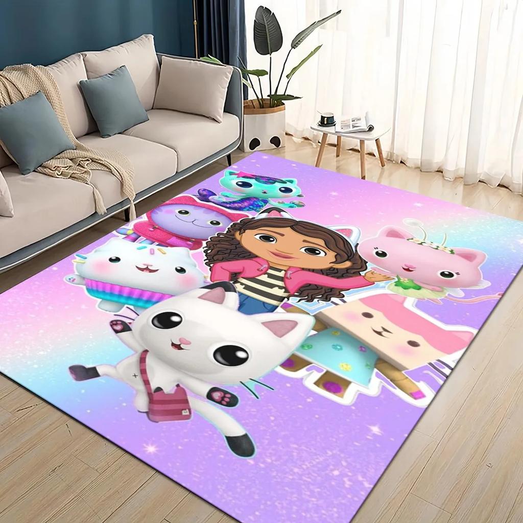 2025 New Style Gabbys Dollhouse Cartoon Girl Gift Carpet Rug for Living Room Bedroom Home Sofa Decoration,kid Non-slip Floor Mat