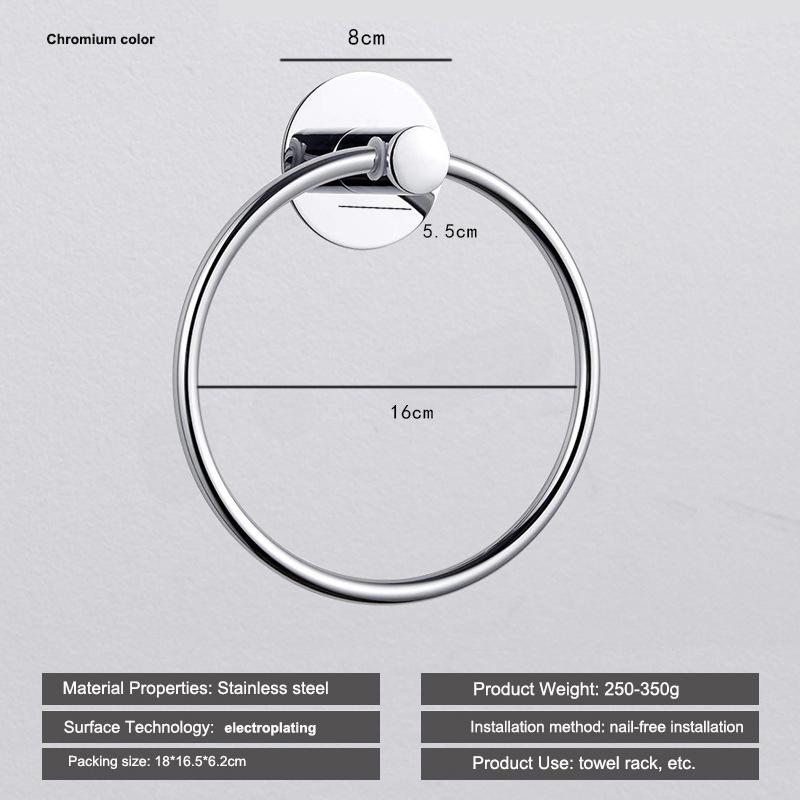 

Bath Towel Ring Bathroom Hardware Accessories Thicken Stainless Steel Hand Towel Holder for Bathroom Modern Round Towel Hanger W