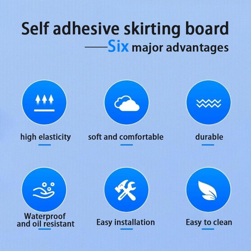 3M/Ρολό Αυτοκόλλητο Τοίχου Περιγράμματος NBR Αυτοκόλλητη Λωρίδα Μέσης Σοβατεπί για Διακόσμηση Σπιτιού Αντισύγκρουσης