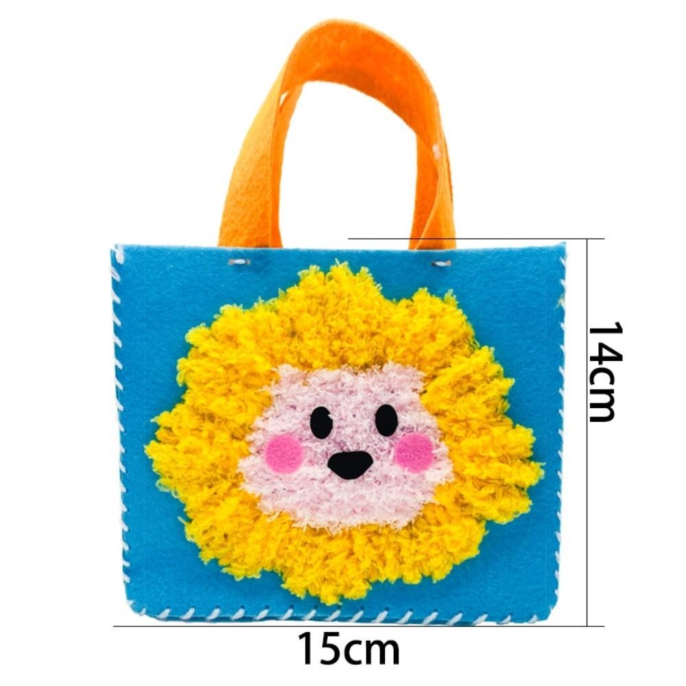 Creative Animals DIY Felt Animal Bag Soft Yarn Cartoon Handmade Bag Accessories Handbag Material Kits Children