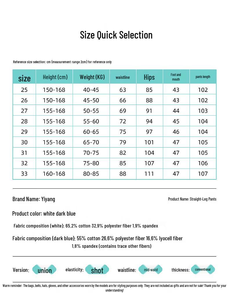 Yiyang Women's Fade-Resistant Straight Leg Jeans