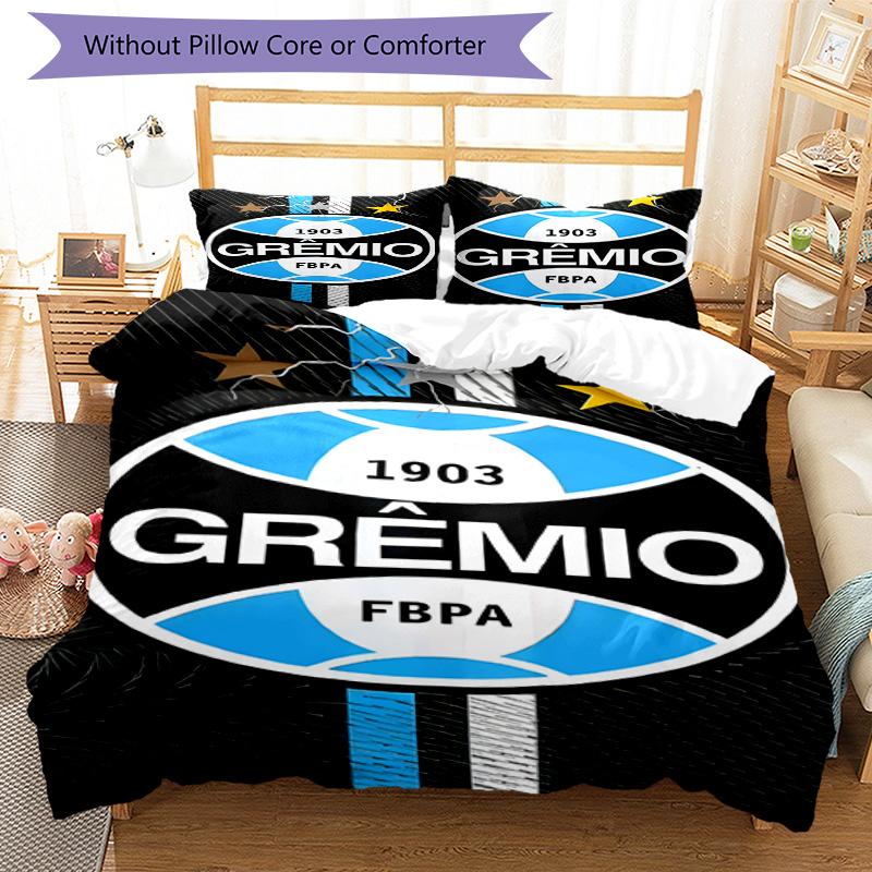 Grêmio FBPA Printed Pattern Duvet Cover Set – Includes 1 Duvet Cover and 2 Matching Pillowcases Bedroom Decor Christmas Gifts