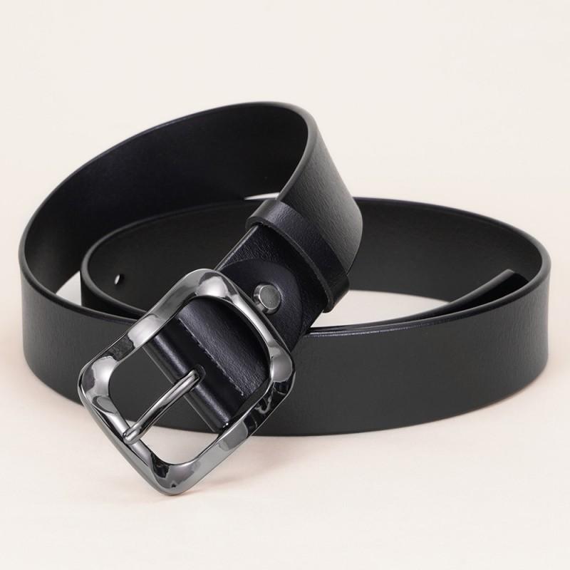 Womens Genuine Leather Belt With Pin Buckle Slim Fit Casual Vintage Waistband Jeans Trousers