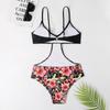Új stílusú egyrészes pántos fürdőruha - Női európai amerikai szexi mintás bikini