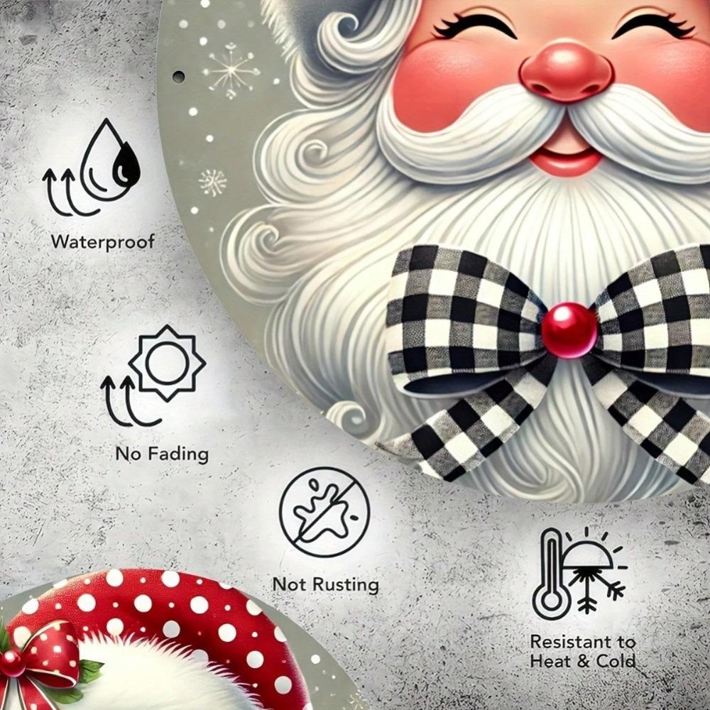 Santa Claus Christmas Metal Wall Art Vintage Iron Sign Indoor Outdoor Holiday Decor