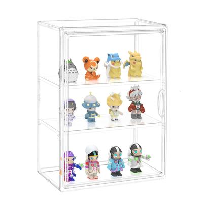 Goteeki Figure Large Transparent Display Collection Magnetic Assembly Instructions and Cleaning Cloth Case, Storage, Case, Case, Stackable, Door,