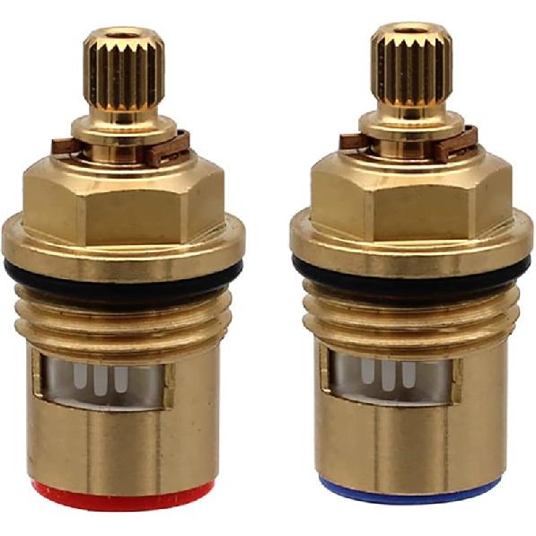 Mix Tap Inner Cartridge Replacement, Spare Valves, Tap Valves, Brass Ceramic Disc Cartridges Insert Faucet Valve Quarter Turn 1/2" Ceramic Tap Valves