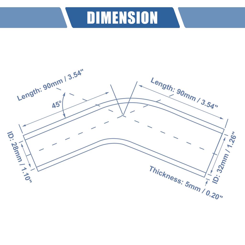 X AUTOHAUX Silicone Hose Silicone Hose Radiator Hose 1 Piece Inner Diameter 28-32mm Length