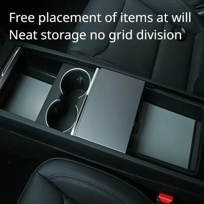 Aufbewahrungsbox für Eiskristalle für Tesla Model 3 Highland Model Y Launch 2025 Mittelkonsolen-Armlehnenbox Aufbewahrungsorganizer Zubehör