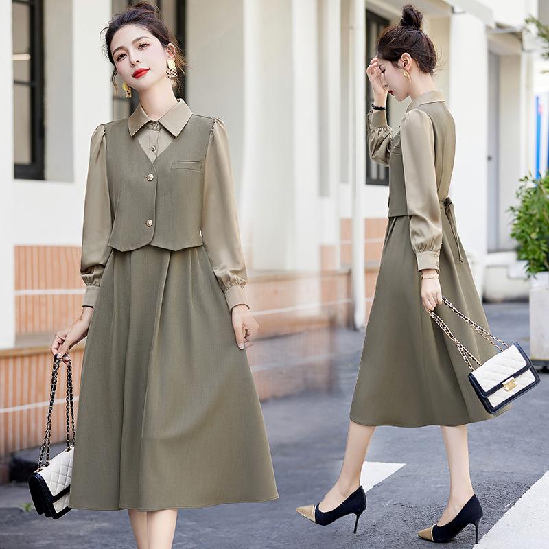 Design Dress Women's Spring New Three-piece Long-sleeved Skirt Slim Temperament Shirt Skirt Tide