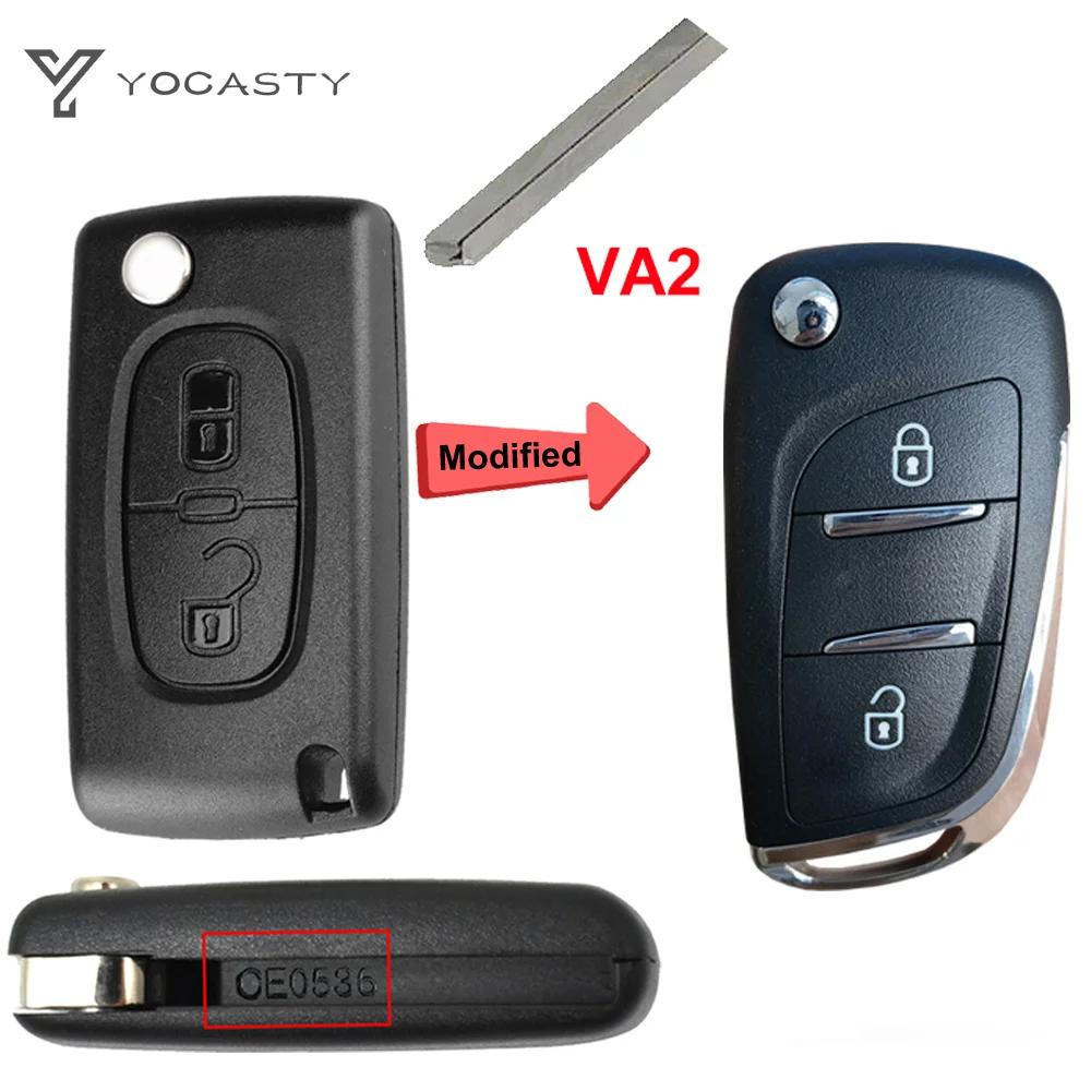 Yocasty Modified Remote Car Key Shell Flip Case For Citroen C2 C3 C4 C5 Berlingo For Peugeot 207 307 308 407 607 Hu83 Va2