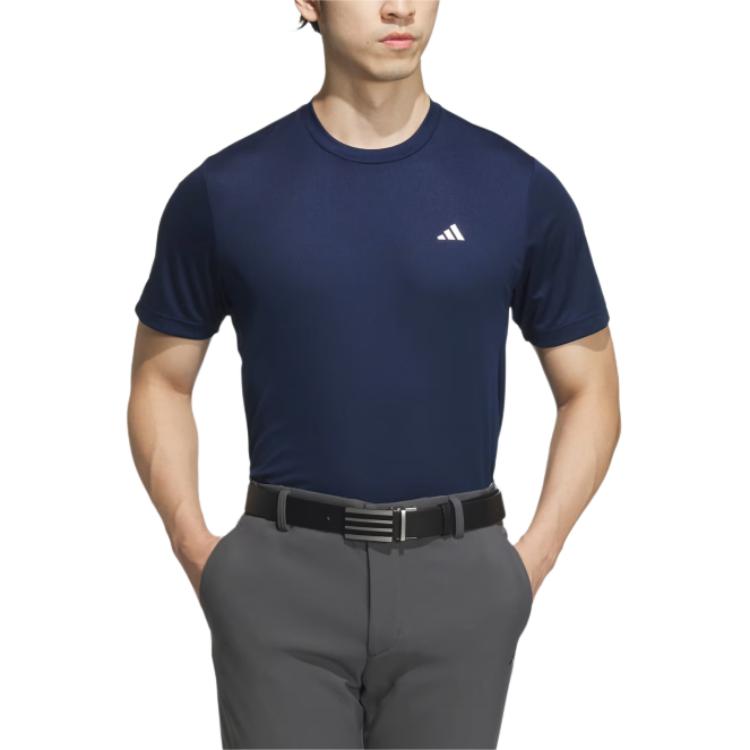 adidas T Shirts Men's Collegiate Marine Blue Crew Neck Moderate JG1307