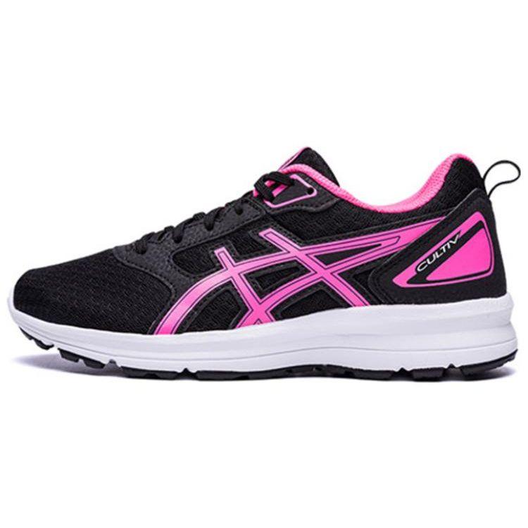 Asics Cultiv Comfortable Fabric Synthetic Leather Low Top Casual Running Shoes Women sneaker Black Pink 1012A545-001