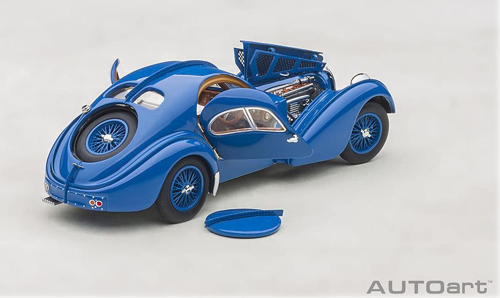 AUTOart Bugatti Type 57SC Atlantic 1938 Spoke Wheel Finished Product 50947 1/43 Blue/Wire