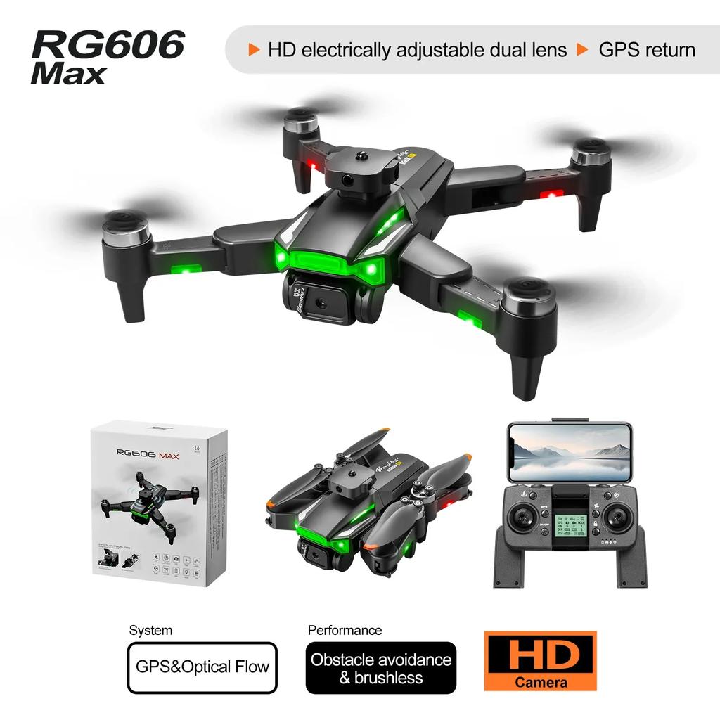 Rg606Max Drone Hd Professional 4K Drone Dual Camera Wifi Fpv Aircraft Quadcopte Obstacle Avoidance Aerial Pography Drone
