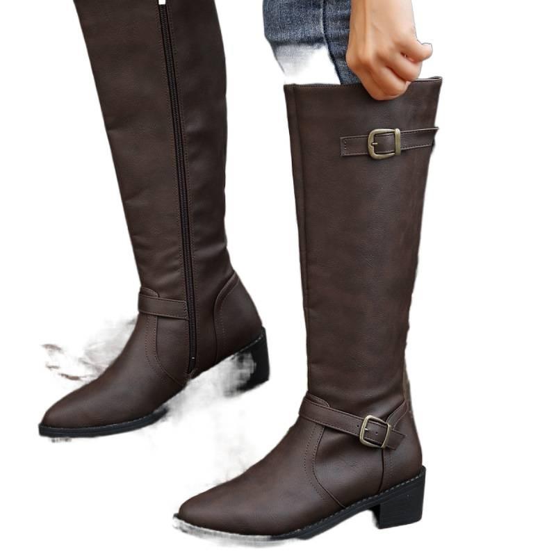 Large Size Square and Pointed Women's Boots, New Tall Boots In Autumn and Winter, But Knee-high Boots
