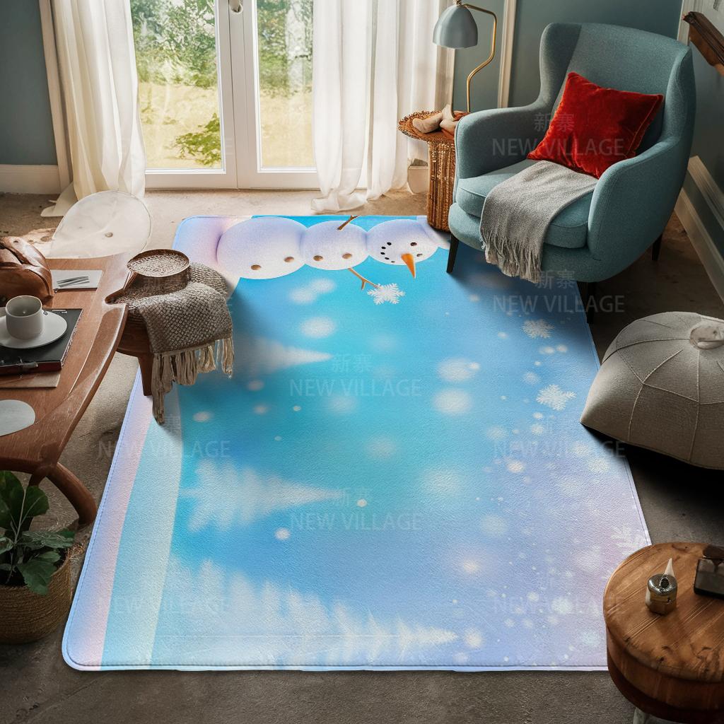 House Entrance Carpet Home Door Mat Living Room Bath Foot Bathroom Non-slip Water Absorption Rugs Bath Merry Christmas Winter