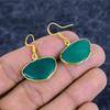 Green Chalcedony Gemstone Handmade 925Sterling Silver Jewelry Earring 1.38" M-3165