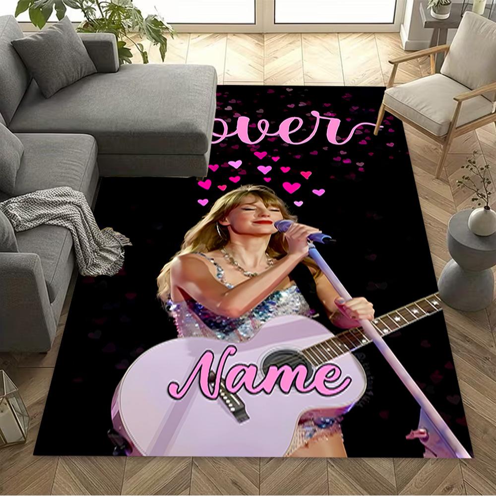 Love Song Performance Customized Name Area Rug Design for Outdoor Balcony Game Room Playrooms Anti-slip Rug Anime Office Decor
