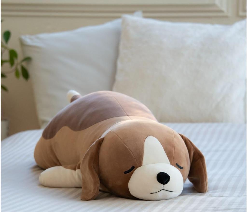 LIV HEART Premium Sleepy Animals Body Vicky the Medium Size Inches In Fluffy and Squishy Plush Body Gift Item Pillow, Beagle, (Approx. 21.2 (53 Cm)