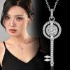 Beating Heart Key Necklace Female Fashion Personality Crystal Smart Collarbone Chain Female Cool
